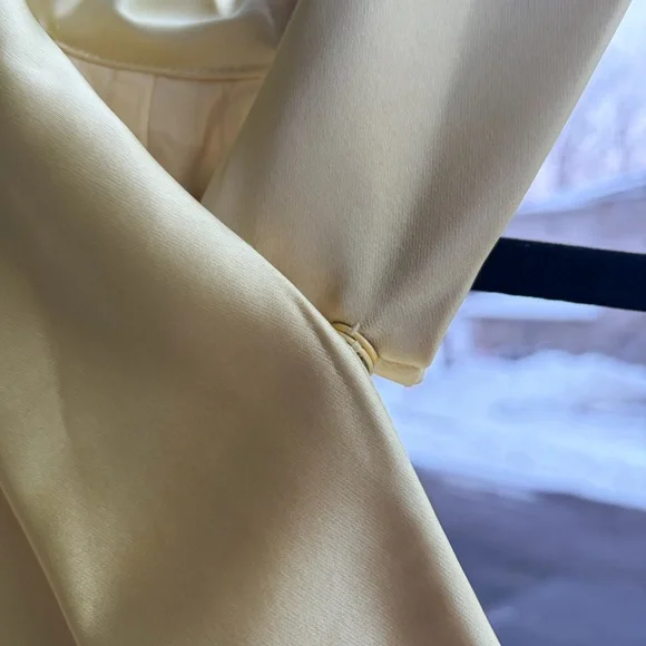 🆕🌼 Antonio Melani Darah Satin Butter Yellow Maxi Dress Size 16 Formal Gown Chic - Picture 8 of 17